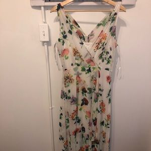 Calvin Klein MIDI White Floral Summer Dress
